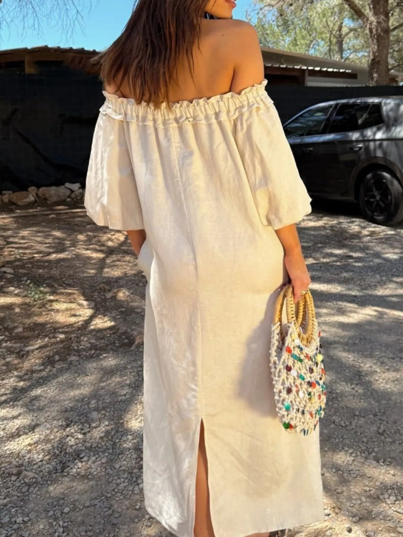 Printed Off - Shoulder Dress - The Nicole - Tayan Dress Co.