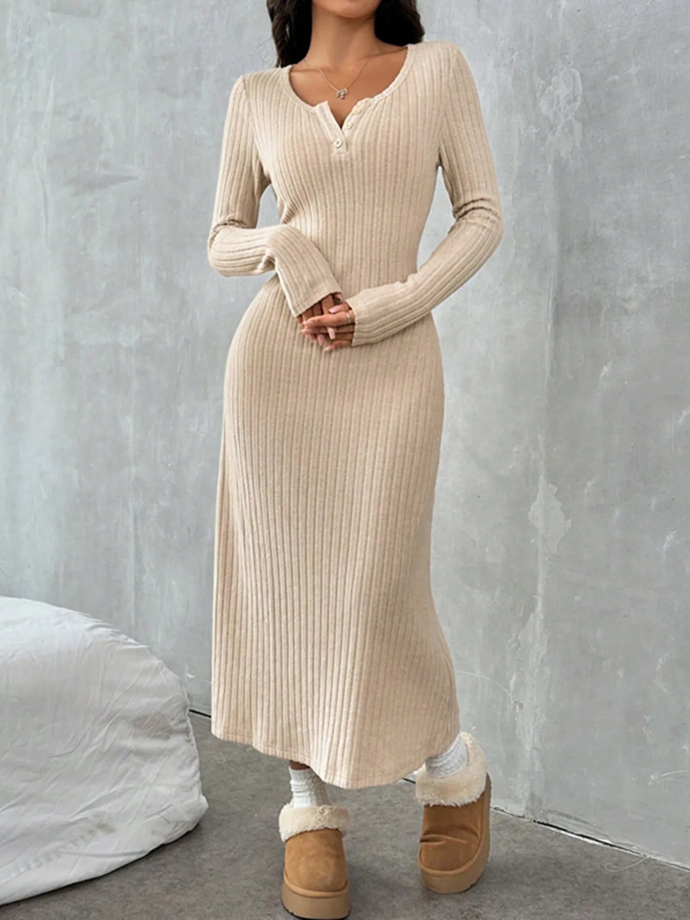 Long Sleeve Knit Dress - The Nicole - Tayan Dress Co.
