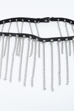 Fringed PU Leather Belt with Chain - TNT Dress Co.
