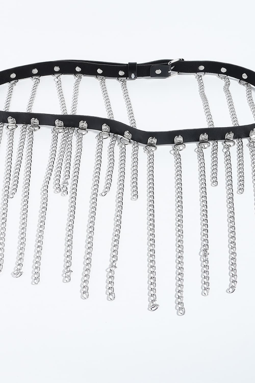 Fringed PU Leather Belt with Chain - TNT Dress Co.