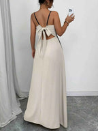 Contrast Trim Spaghetti Strap Maxi Dress