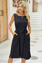 Round Neck Sleeveless Dress
