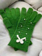 Pearl Bow Five - Finger Gloves - The Nicole - Tayan Dress Co.