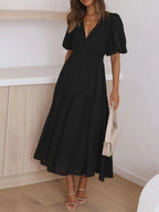 V - Neck Midi Dress - The Nicole - Tayan Dress Co.
