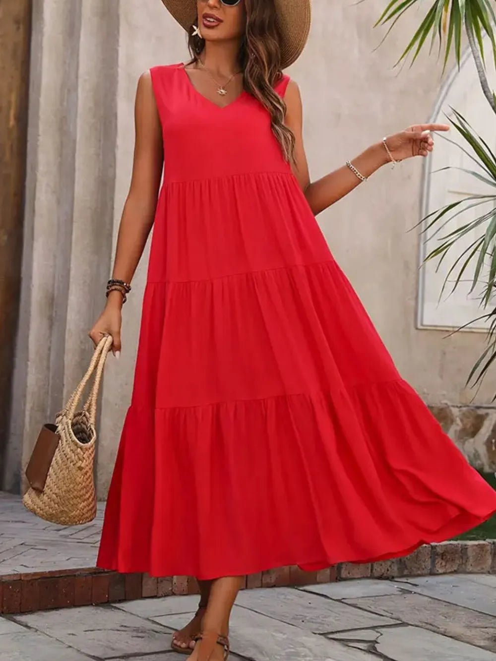 V - Neck Sleeveless Dress - The Nicole - Tayan Dress Co.