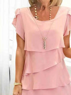 Ruffled Layered Petal Sleeve Dress