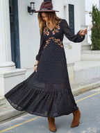 V - Neck Long Sleeve Dress - The Nicole - Tayan Dress Co.