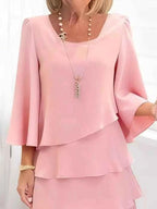 Ruffled Layered Sleeve Dress