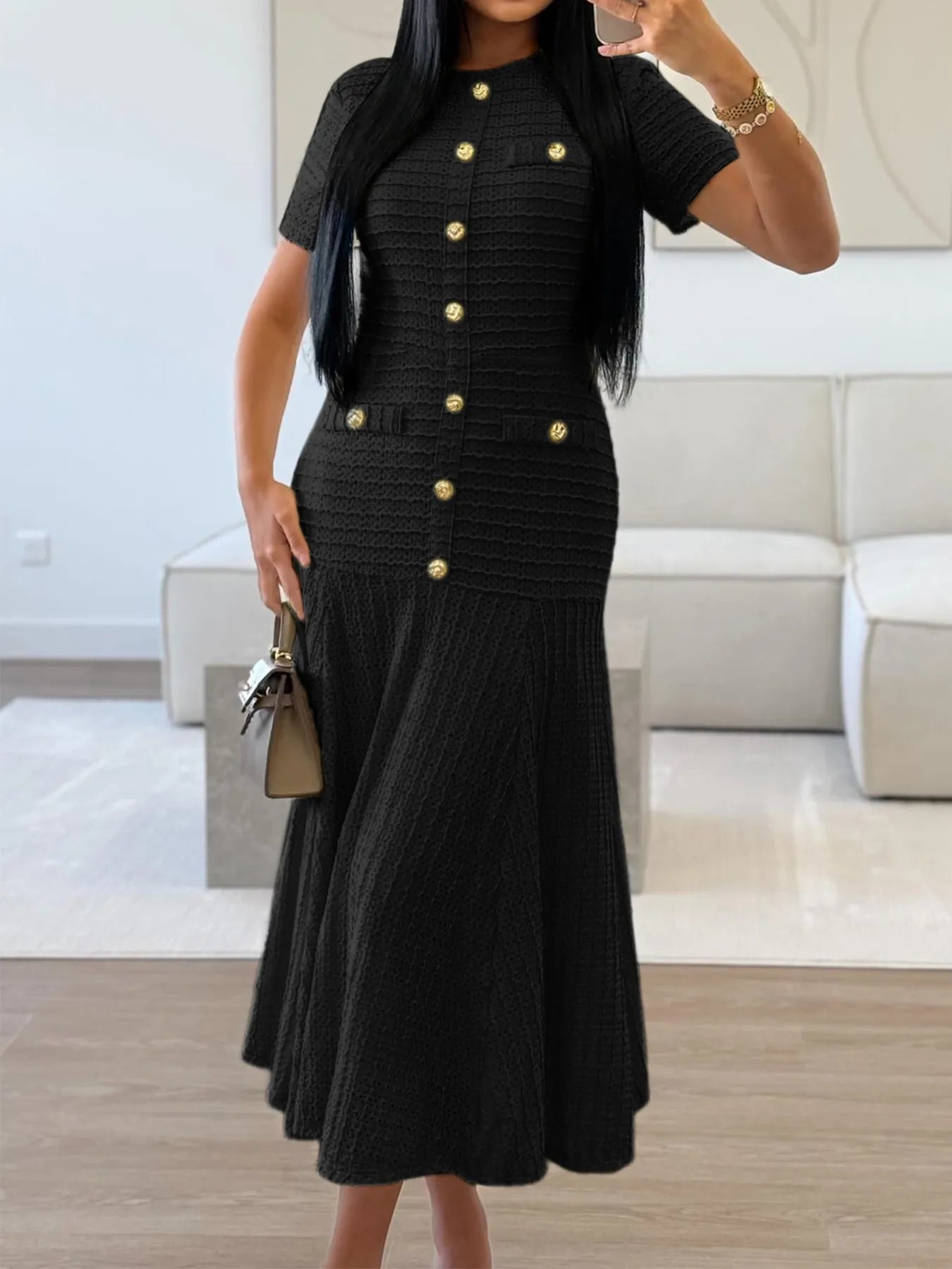 Knit Short Sleeve Dress - The Nicole - Tayan Dress Co.