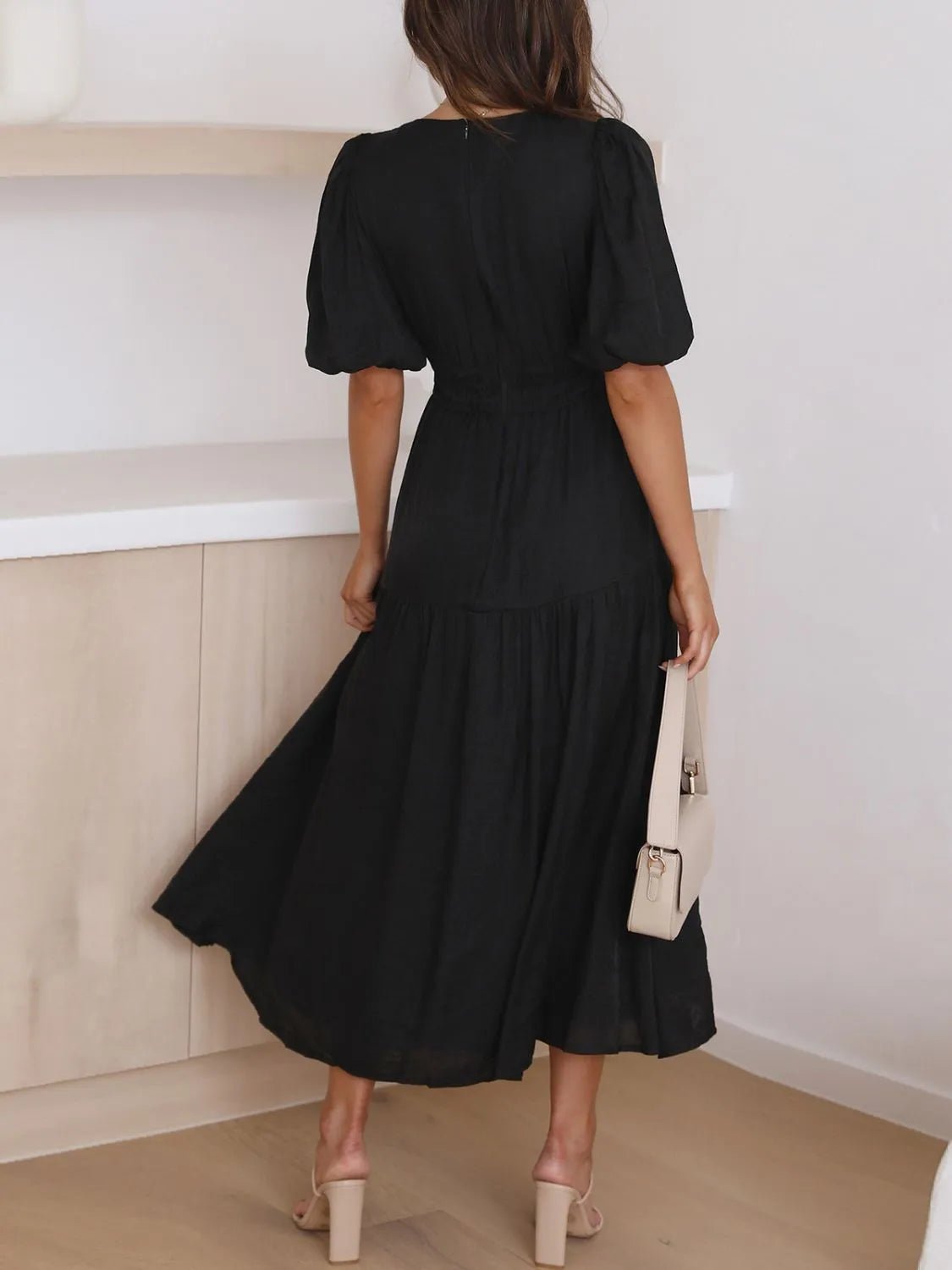 V - Neck Midi Dress - The Nicole - Tayan Dress Co.
