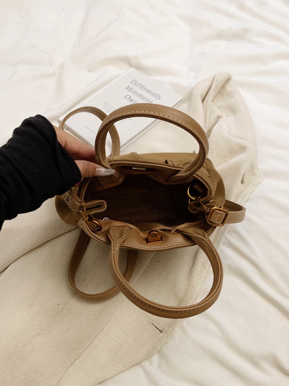 Suede Dual - Use Adjustable Strap Handbag - TNT Dress Co.