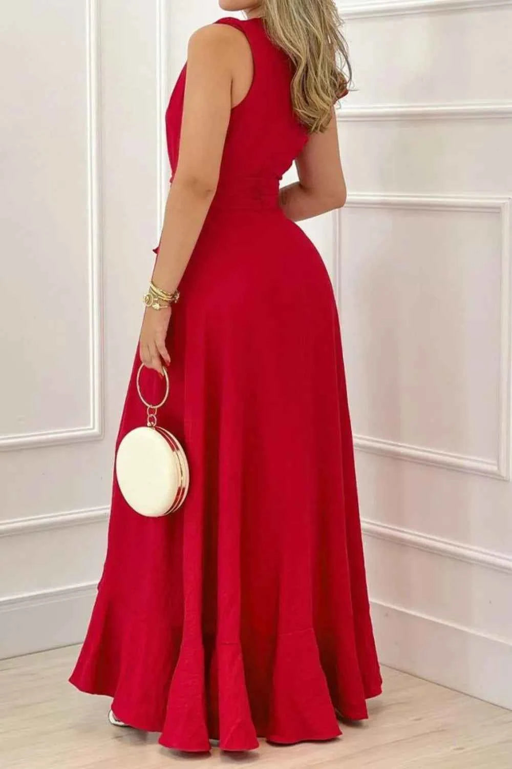 Ruffled Sleeveless Dress