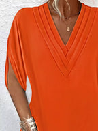V - Neck Short Sleeve Dress - The Nicole - Tayan Dress Co.