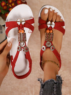 T - Strap Flat Sandals - The Nicole - Tayan Dress Co.