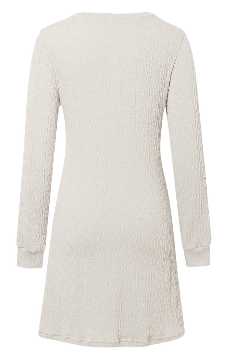 V - Neck Long Sleeve Textured Dress - TNT Dress Co.
