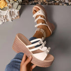 Strappy Platform Wedge Sandals - The Nicole - Tayan Dress Co.