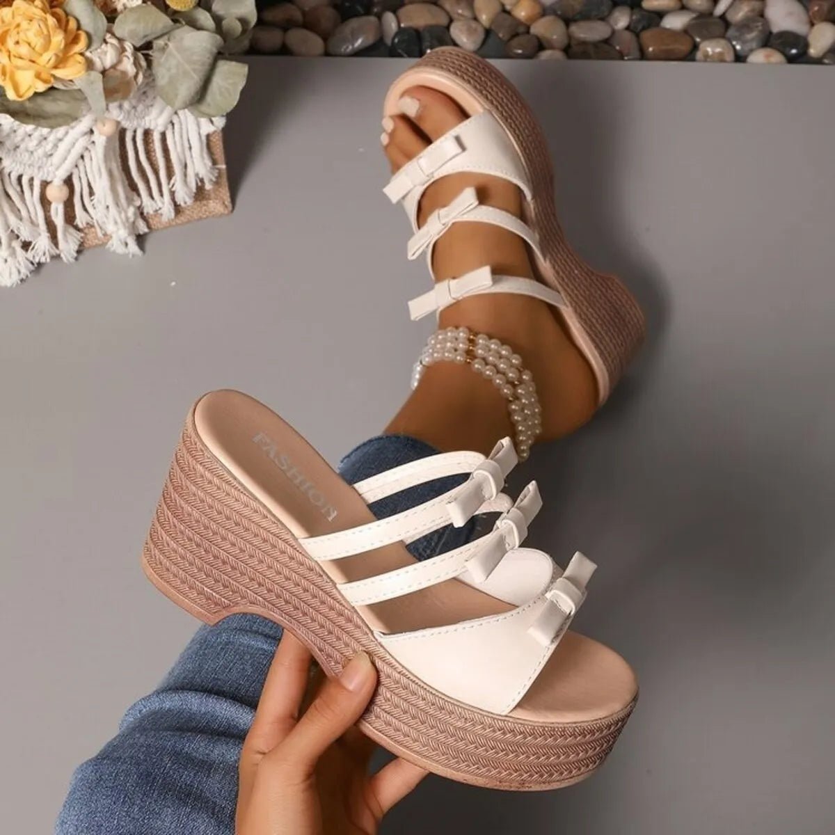 Strappy Platform Wedge Sandals - The Nicole - Tayan Dress Co.