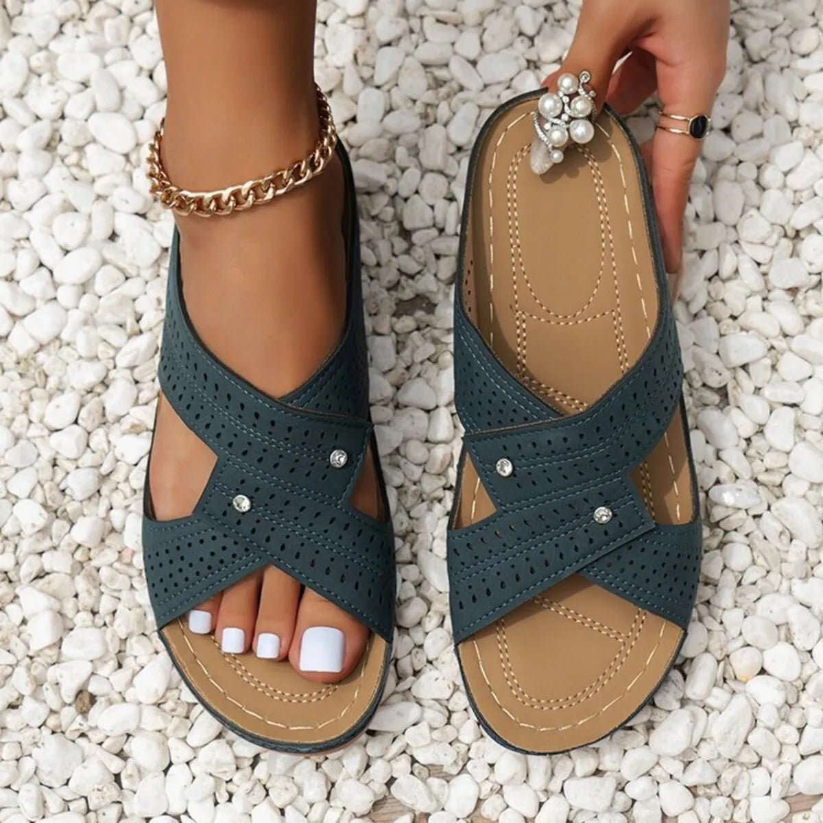 Open Toe Wedge Sandals - The Nicole - Tayan Dress Co.