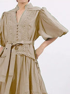 Mid Sleeve Maxi Dress - The Nicole - Tayan Dress Co.