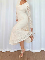 V-Neck Long Sleeve Dress