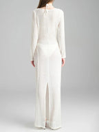 Pearl Detail Long Sleeve Knit Cover Up Dress - TNT Dress Co.