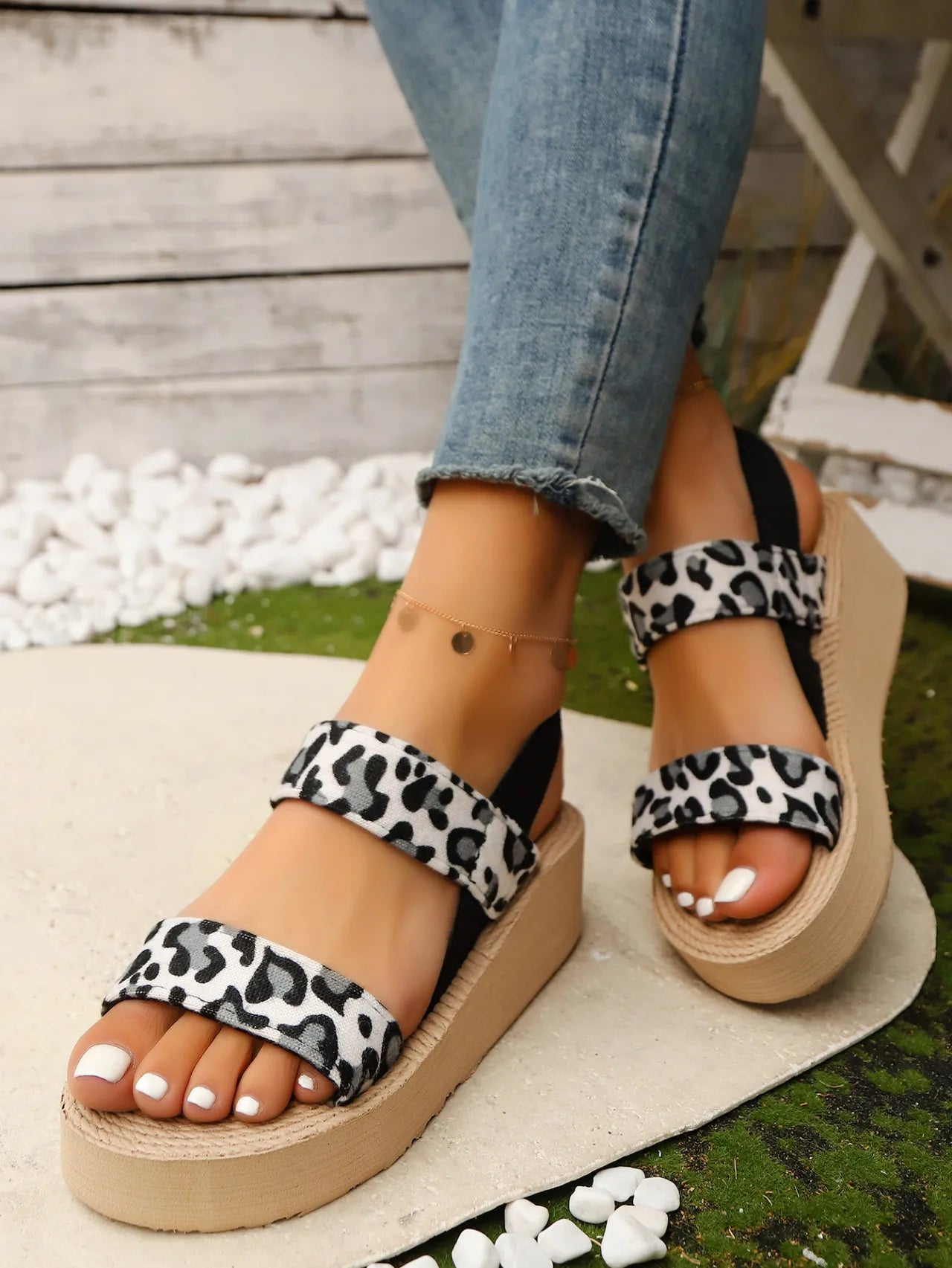 Open Toe Wedge Sandals - The Nicole - Tayan Dress Co.
