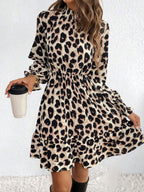 Leopard Print Long Sleeve Dress - The Nicole - Tayan Dress Co.