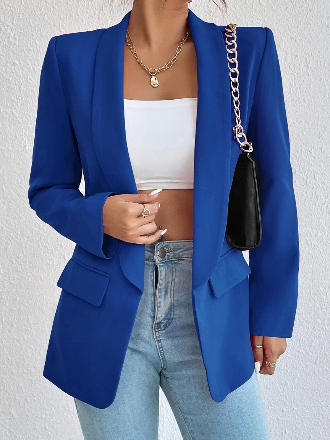 Shawl Collar Long Sleeve Blazer - TNT Dress Co.