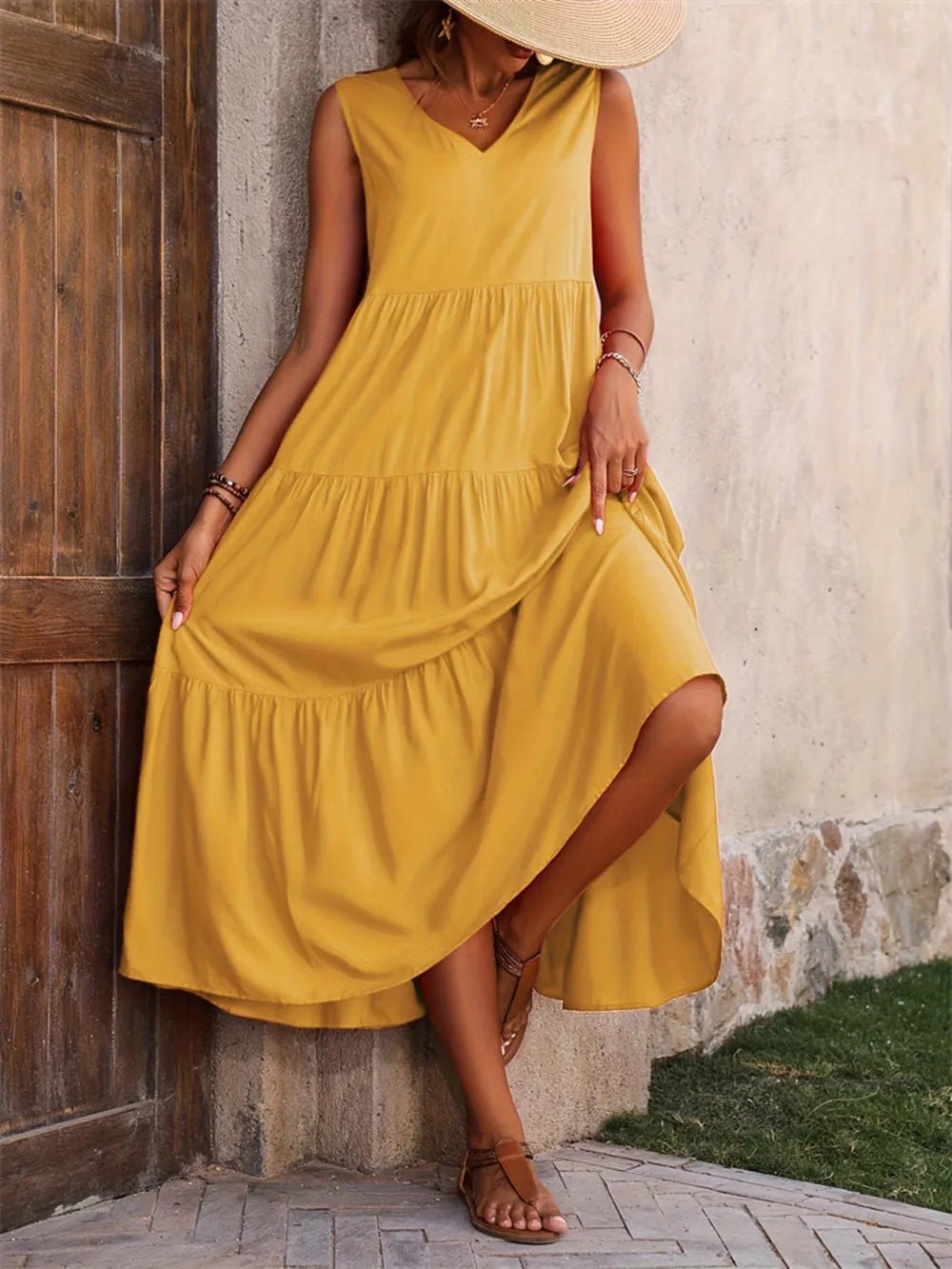 V - Neck Sleeveless Dress - The Nicole - Tayan Dress Co.