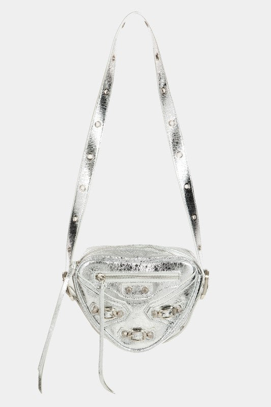 PU Leather Geometric Triangle Crossbody Bag - TNT Trends 