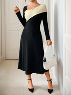 Asymmetrical Long Sleeve Dress - The Nicole - Tayan Dress Co.