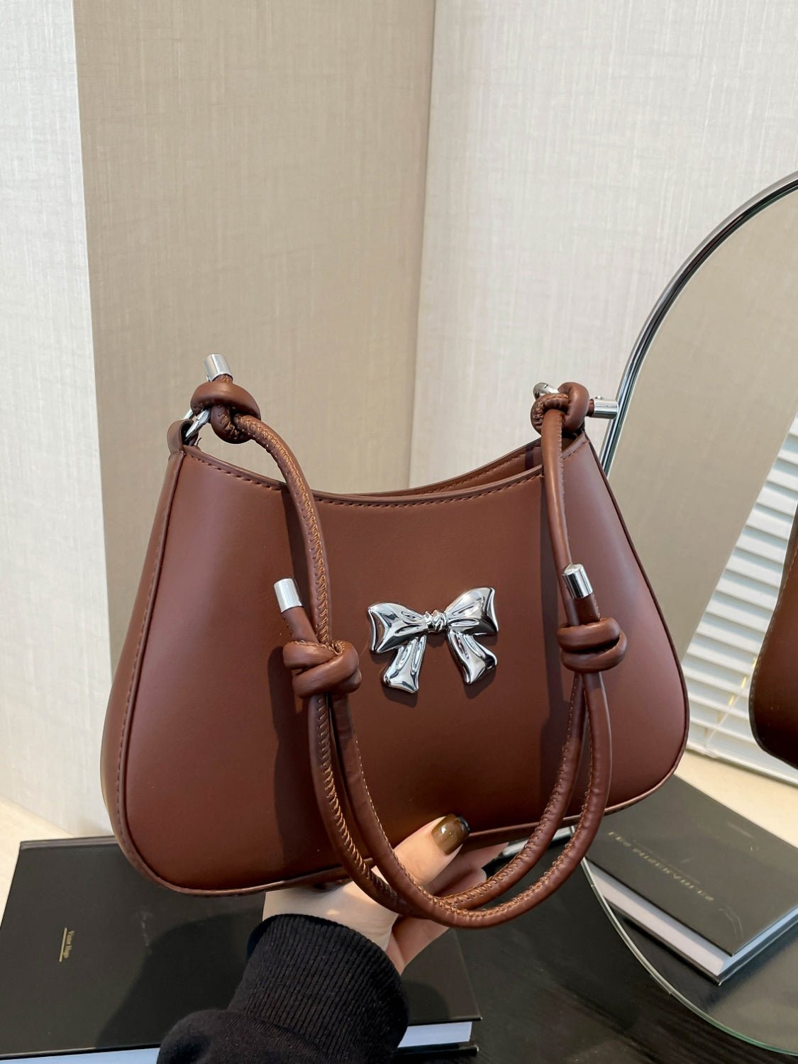 Bow - Detail PU Leather Knotted Strap Handbag - TNT Dress Co.
