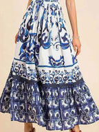 Full Size Printed Sweetheart Neck Maxi Cami Dress Plus Size - TNT Dress Co.