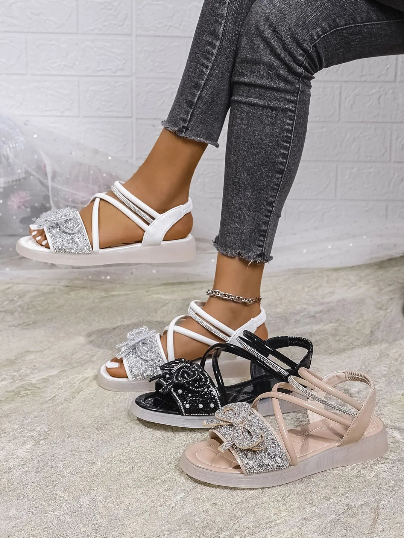 Embellished Sandals - The Nicole - Tayan Dress Co.