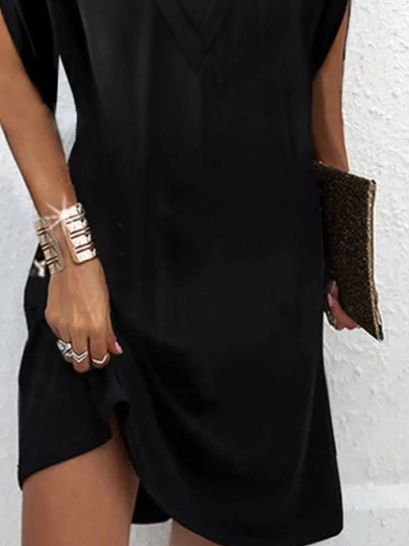 V - Neck Short Sleeve Dress - The Nicole - Tayan Dress Co.