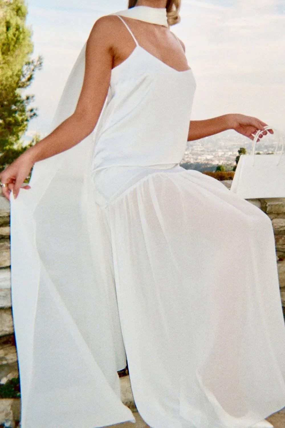 Adjustable Strap Maxi Cami Dress with Scarf - TNT Dress Co.