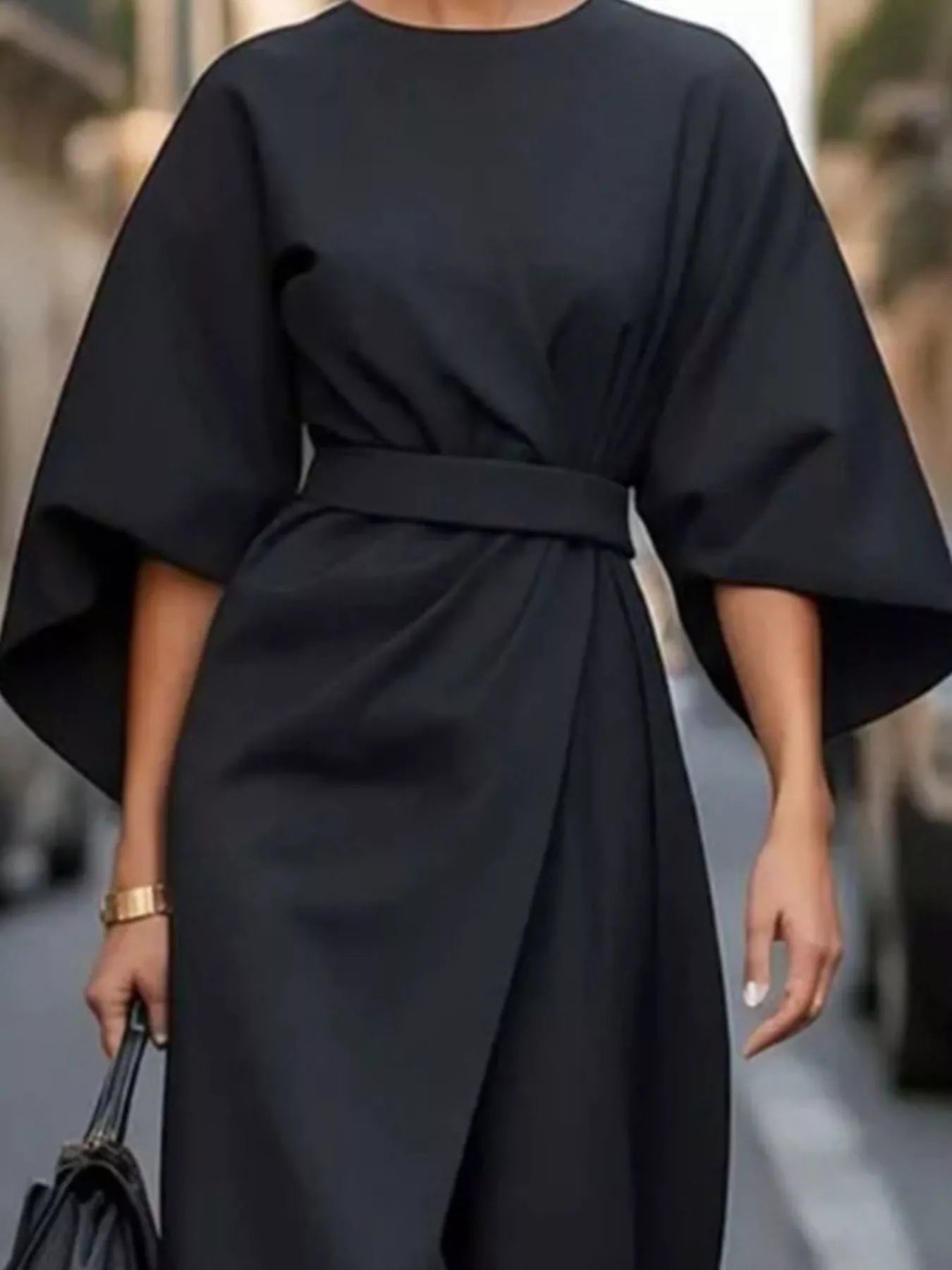 Round Neck Sleeve Dress - The Nicole - Tayan Dress Co.