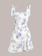 Ruffled Tie - Strap Mini Dress - The Nicole - Tayan Dress Co.