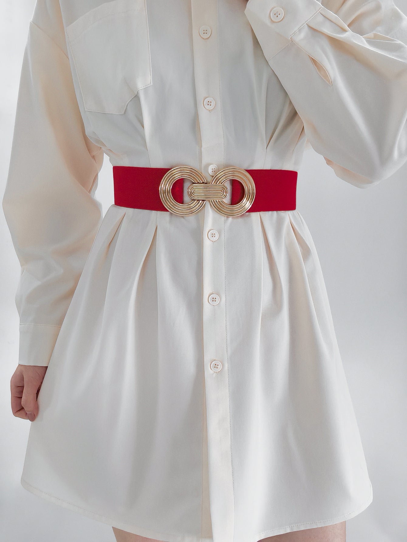 Geometric Buckle Elastic Wide Belt - TNT Trends 