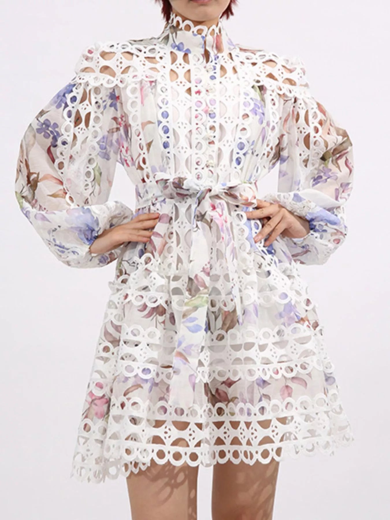 Mini Dress with Balloon Sleeves - The Nicole - Tayan Dress Co.