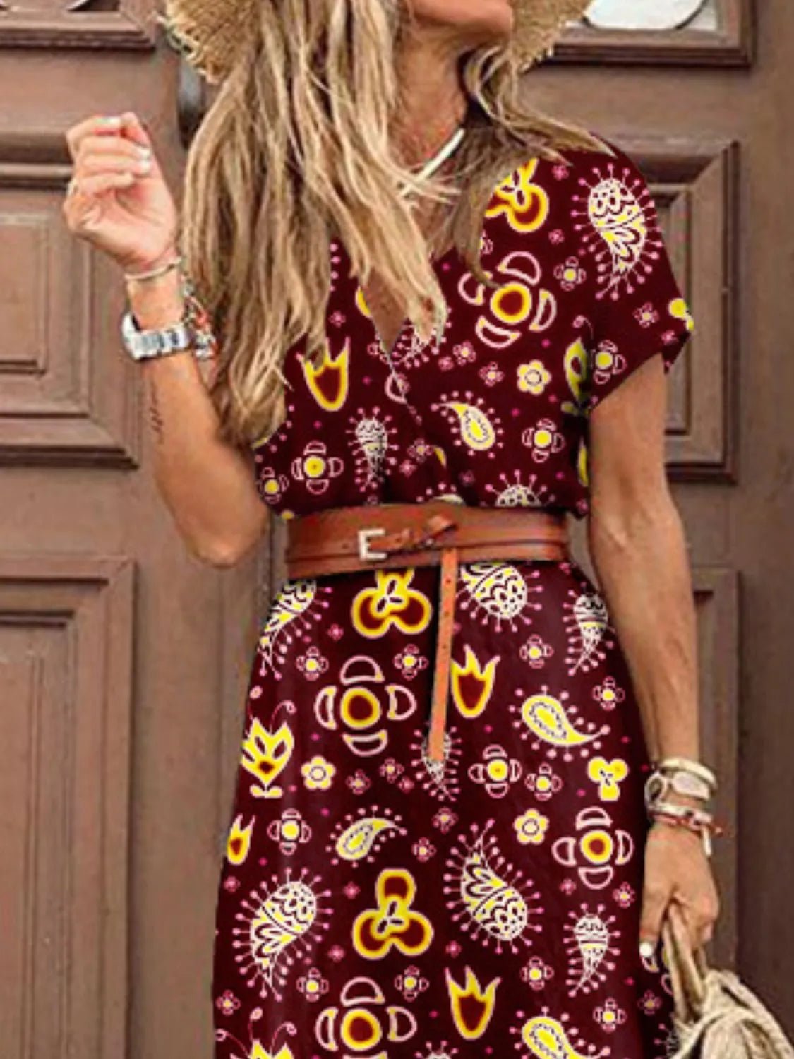 V - Neck Short Sleeve Maxi Dress - The Nicole - Tayan Dress Co.