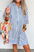 Striped Button Front Dress - The Nicole - Tayan Dress Co.