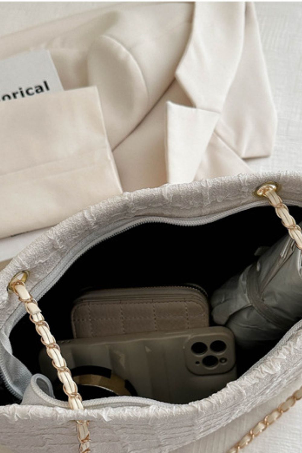 Polyester Texture Chain Tote bag - TNT Dress Co.