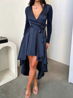 Long Sleeve Tie Waist Dress