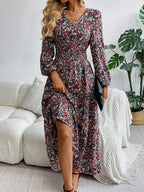 V - Neck Long Sleeve Dress - The Nicole - Tayan Dress Co.