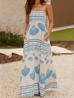 Seashell Print Spaghetti Strap Maxi Dress - TNT Dress Co.