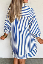 Striped Button Front Dress - The Nicole - Tayan Dress Co.
