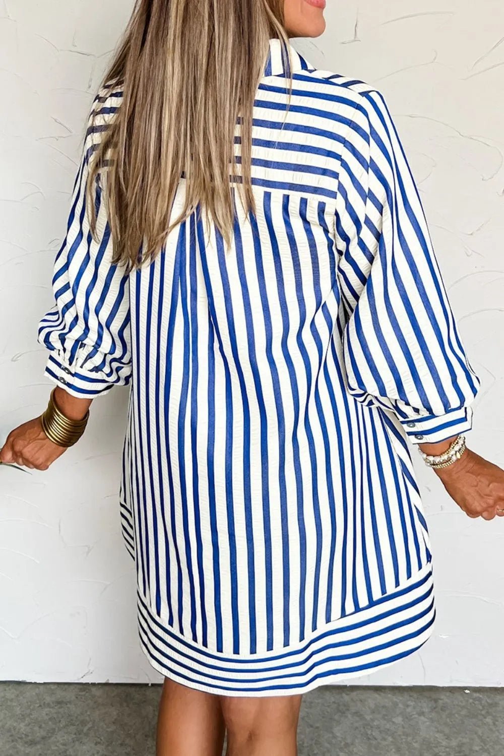 Striped Button Front Dress - The Nicole - Tayan Dress Co.