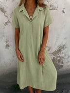 Short Sleeve Shirt Dress with Collar - The Nicole - Tayan Dress Co.