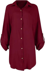 Button Down Long Sleeve Shirt Dress - TNT Dress Co.